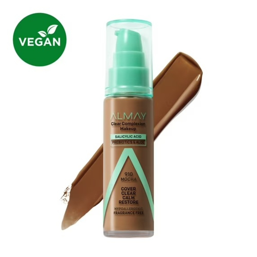 Almay Clear Complexion Foundation Makeup Hypoallergenic 910 Mocha